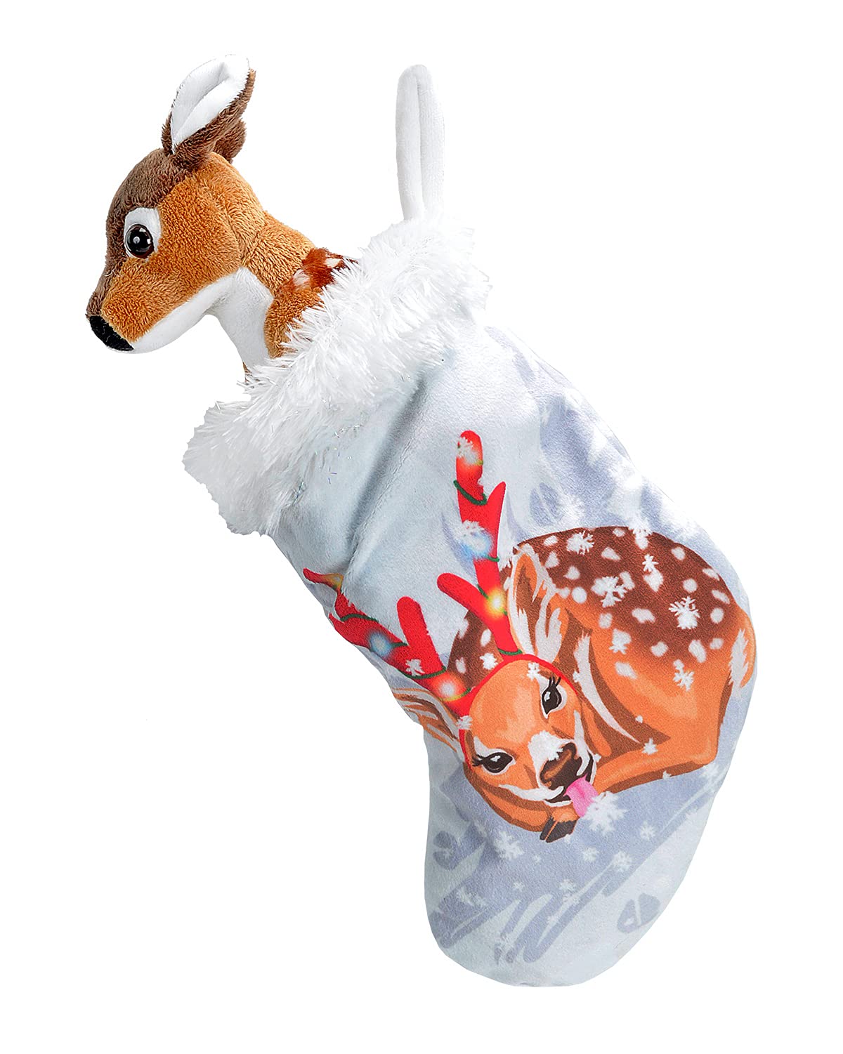Wild Republic Holiday Stockings - 9 Inch Plush Fawn Christmas Stocking for Kids, Eco-Friendly Recycled Water Bottle Fill, Festive Home Decor for Xmas Tree & Fireplace Mantel
