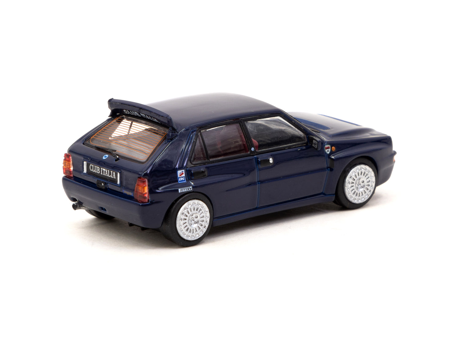 Tarmac Works 1/64 Scale Lancia Delta HF Integrale Club Italia Diecast Model Car - Collectible Miniature for Display, Racing Enthusiasts & Italian Car Fans