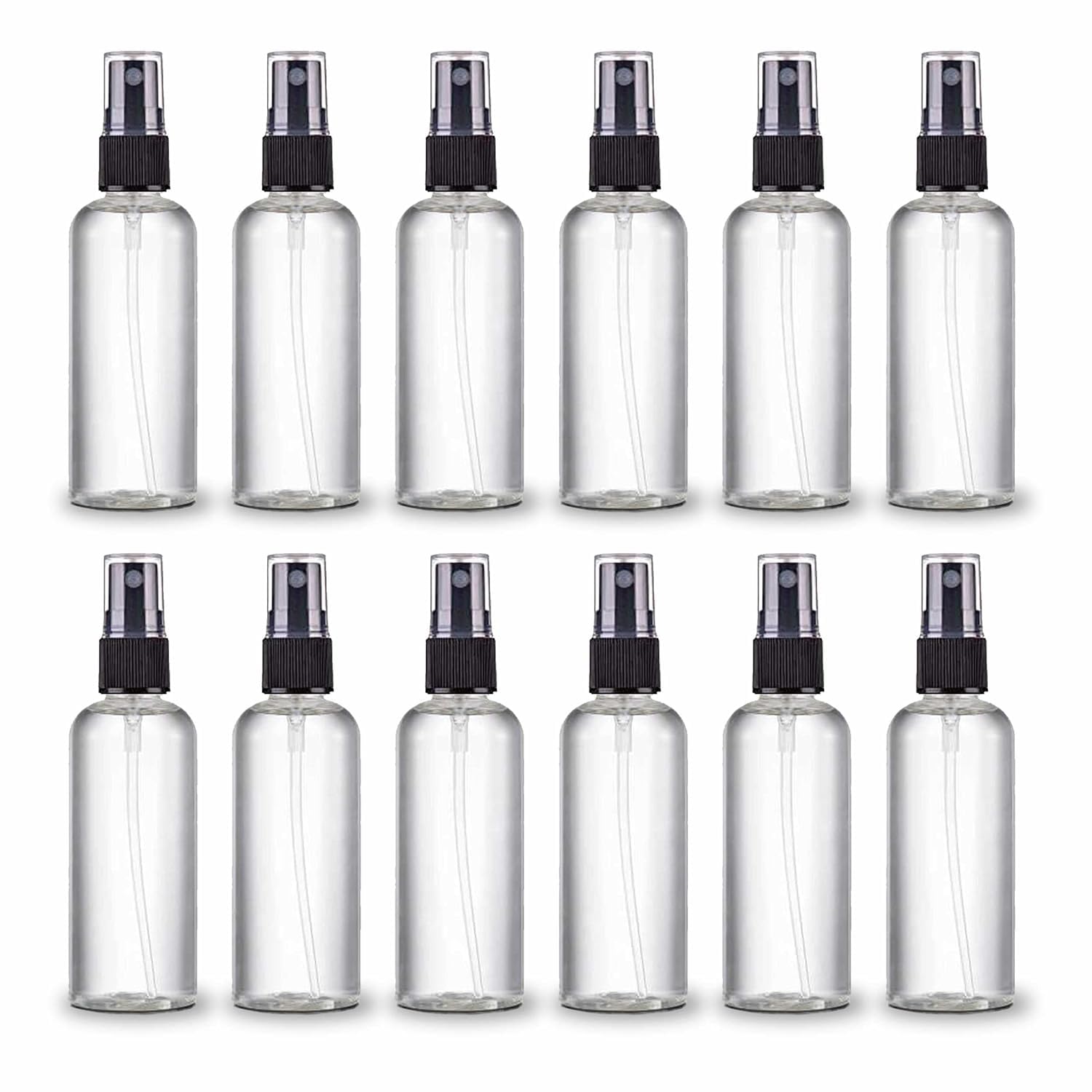 Kienlix 12-Pack 50ml Clear Empty Fine Mist Spray Bottles - Refillable Plastic Travel Containers for Hair, Skin & Essential Oils | Perfect for DIY, Beauty & Travel