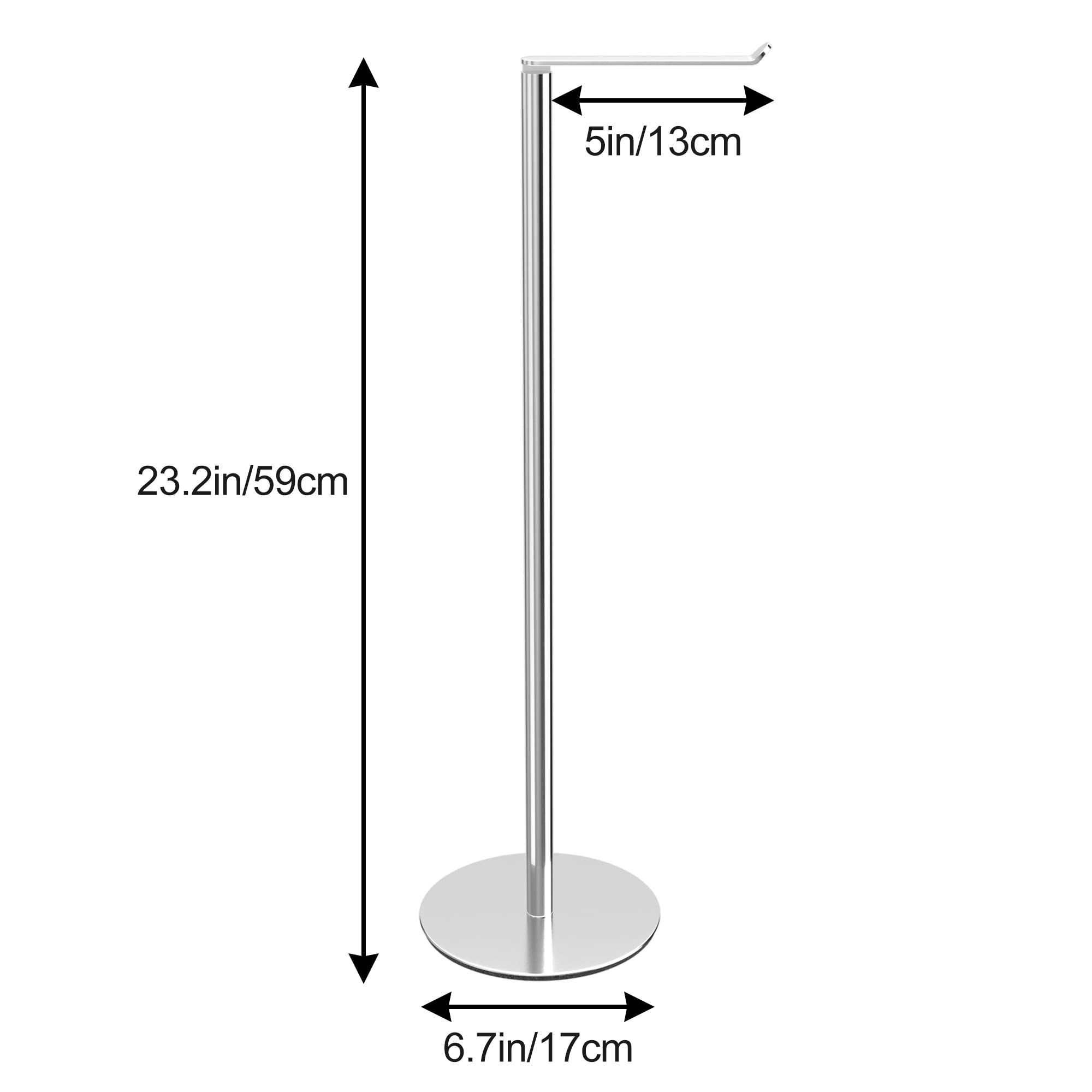 Stainless Steel Free-Standing Toilet Paper Holder Stand with 4-Roll Dispenser | Bathroom Tissue Storage Shelf for Home, Office & RV Use