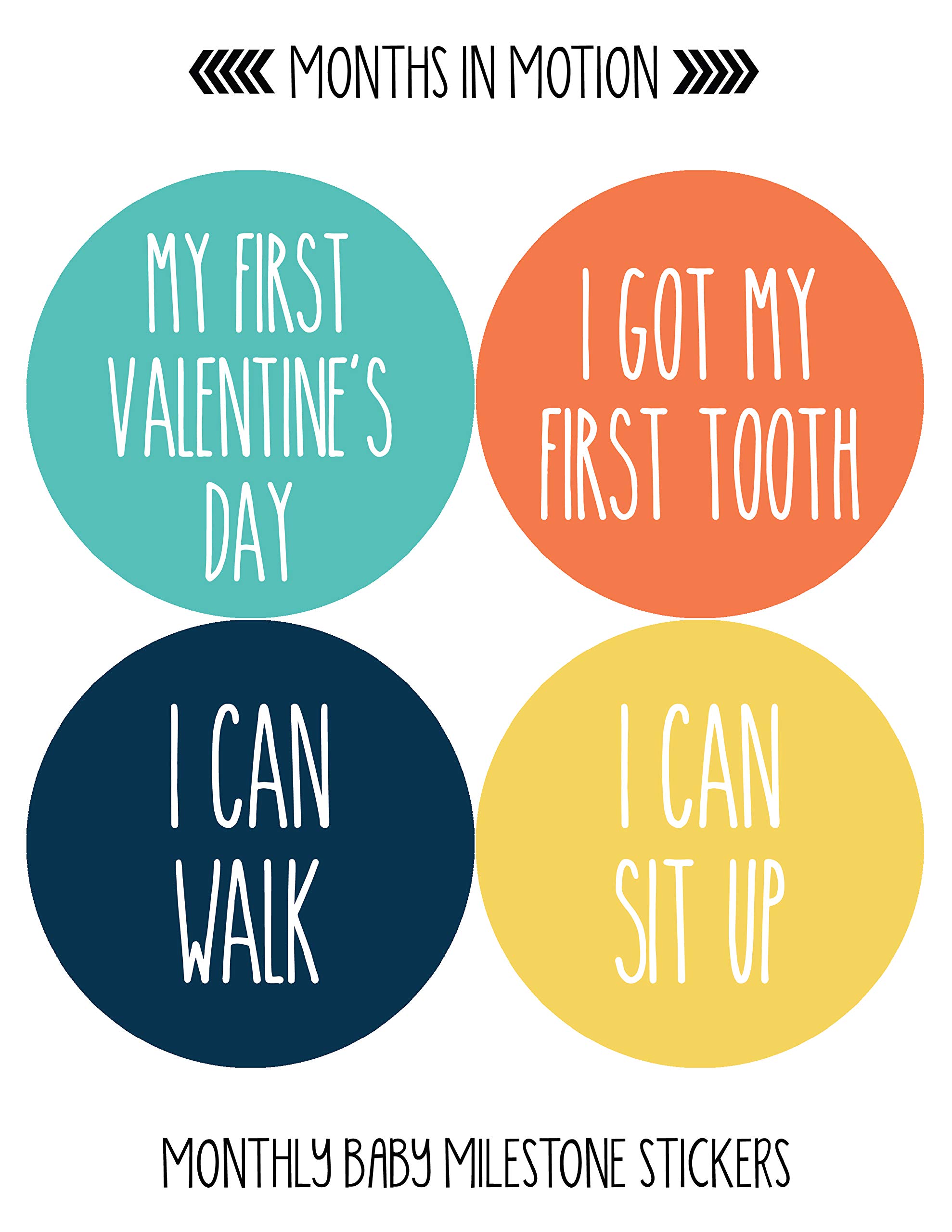 Baby Boy Monthly Milestone Stickers Set of 24 | Newborn Growth Tracking Decals | First Year Photo Props | Perfect for Baby Shower Gifts & Monthly Photo Albums