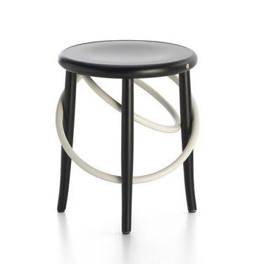 GTV Cirque Two Tone Bentwood Stool - Modern Accent Stool for Living Room, Bedroom & Entryway - Handcrafted Wooden Bar Stool with Elegant Design