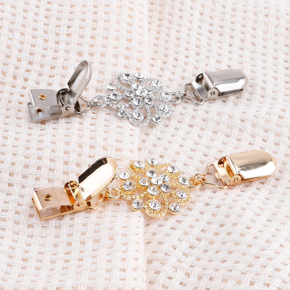 2 Pack Dress Back Cinch Clips - Waist Cincher Clips for Women, Sweater & Shirt Clips, Shawl Holder - Perfect for Formal Dresses, Office Wear & Evening Outfits