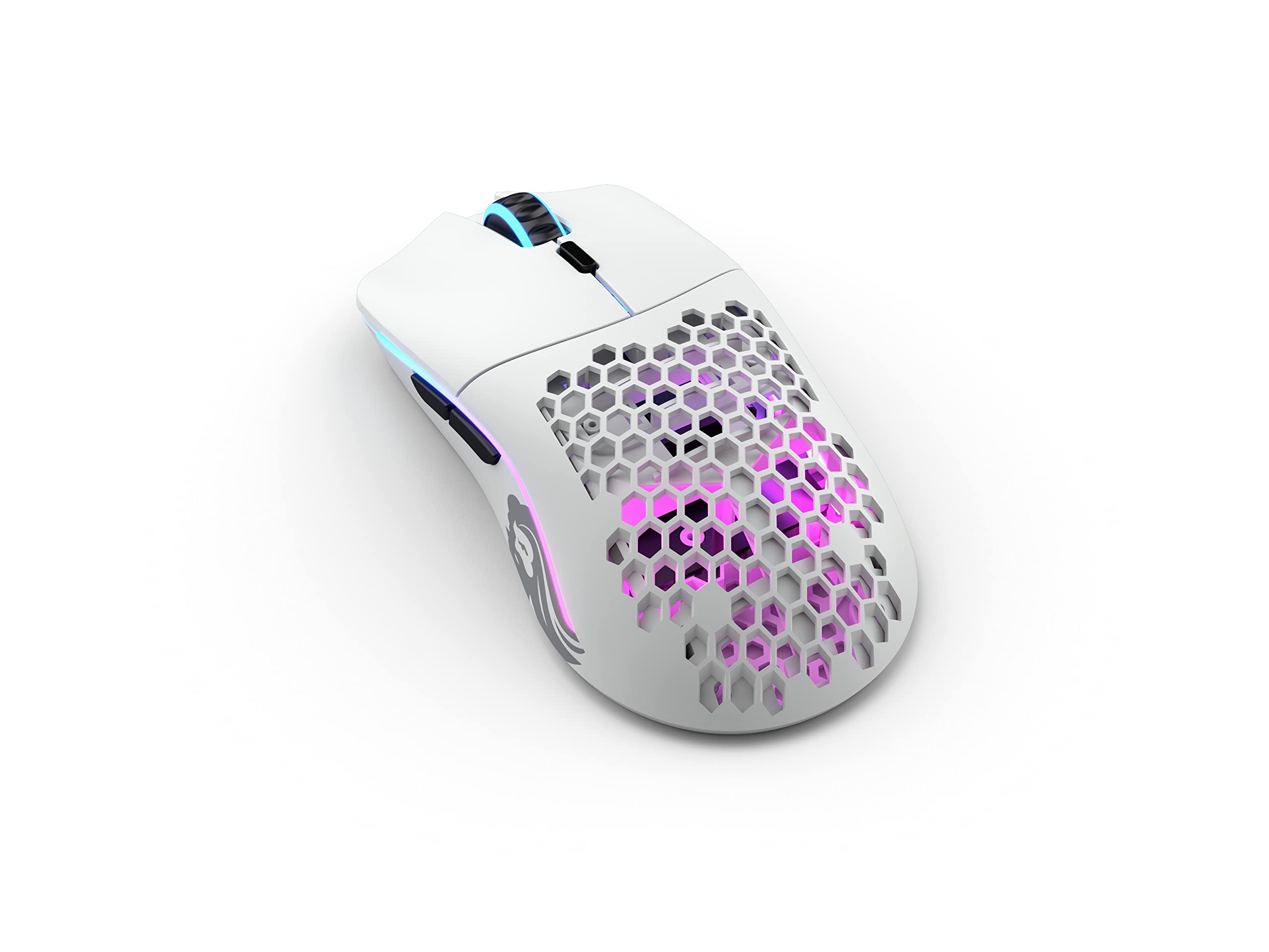 Glorious Model O- Wireless Gaming Mouse - 65g Ultra Lightweight Honeycomb Design, RGB Lighting, Ambidextrous, 2.4GHz Lag-Free Wireless, 71-Hour Battery Life - Matte White (Renewed) - Perfect for FPS, MOBA & Esports Gaming