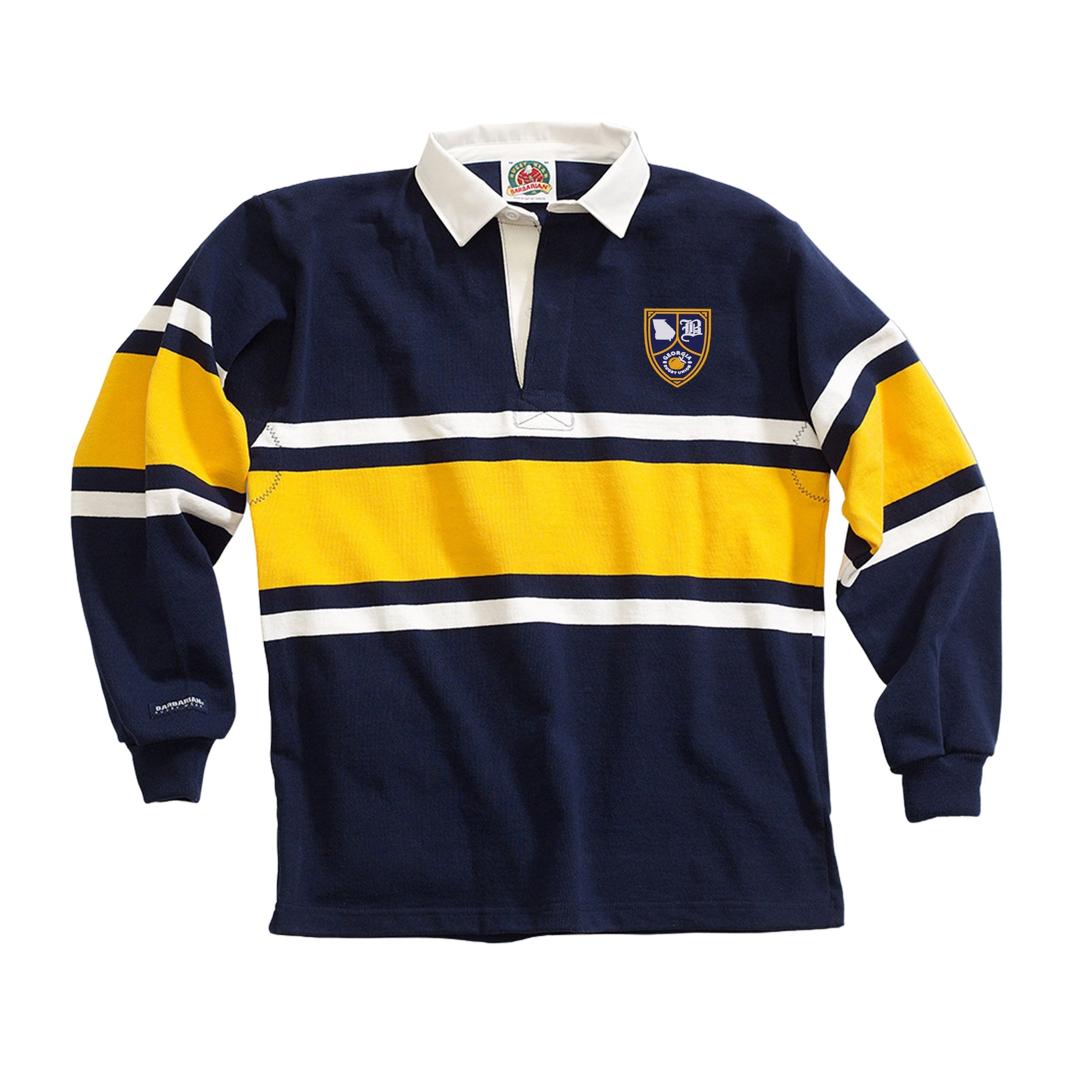 Georgia Rugby Union Collegiate Stripe Jersey - Authentic Rugby Shirt for Men & Women - Perfect for Games, Training & Fan Support