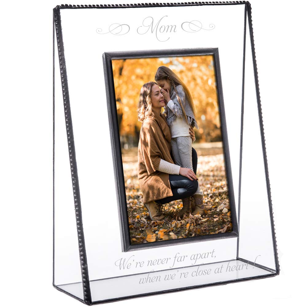 Personalized Mom Picture Frame - Engraved Glass Keepsake for Mother's Day & Birthday Gifts - Home Decor