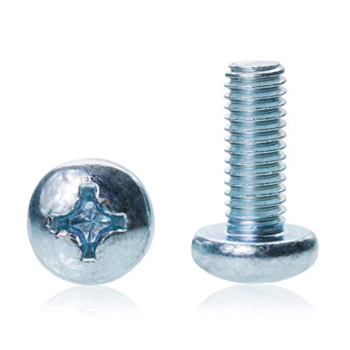 Phillips Pan Head 6-1.00 x 16mm Stainless Steel License Plate Screws (1000 Pack) - Zinc Coated Car License Plate Fasteners - Perfect for Installing New License Plates on Vehicles, Trucks & Trailers