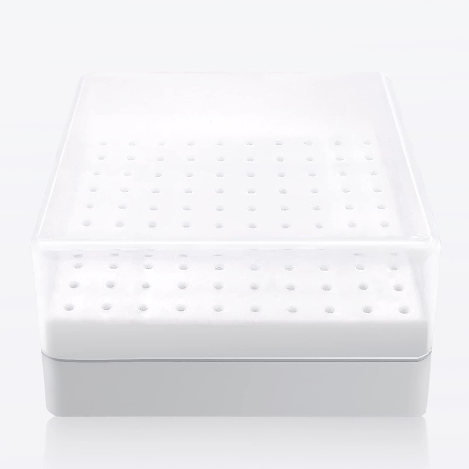 **Professional Nail Drill Bits Holder Organizer Box - 100 Hole Dustproof Storage Case for Nail Tech Supplies (White) | Perfect for Salon, Home & Travel Use**