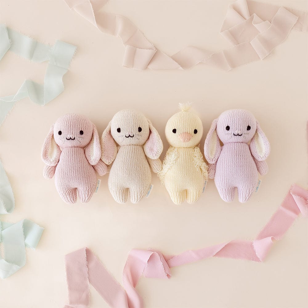 Cuddle+Kind Organic Cotton Baby Bunny Plush Toy - Soft & Huggable Stuffed Animal for Newborns, Toddlers & Kids | Perfect for Nursery Decor, Baby Shower Gifts & Cuddling