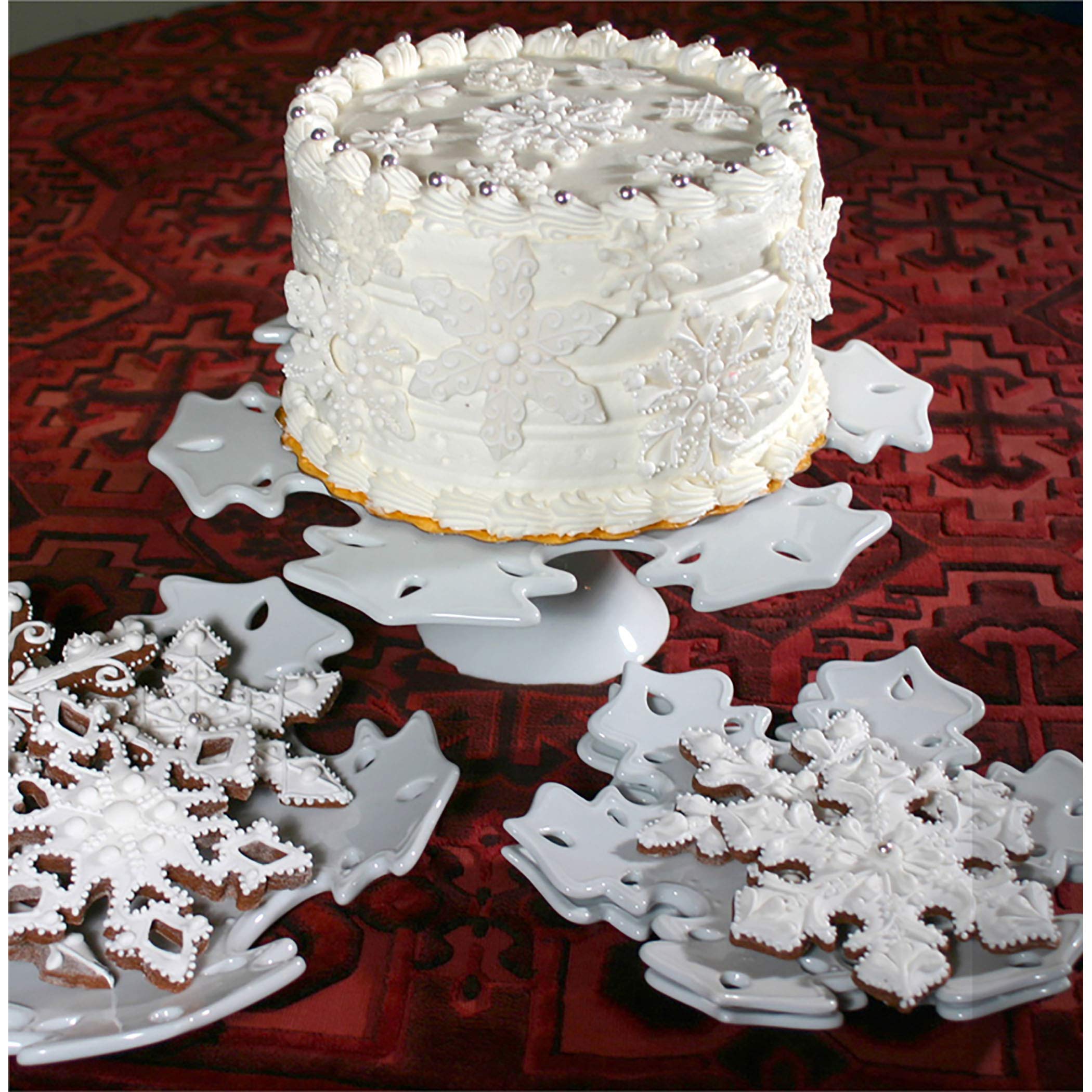 Elk Lighting White Cake Stand - Elegant Kitchen Display for Desserts, Cakes, and Pastries - Perfect for Parties, Weddings, and Home Decor
