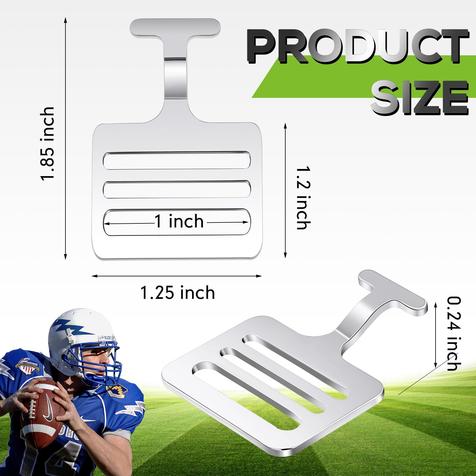 Dunzy T-Hook Shoulder Pads for Football - Silver | Comfortable & Secure Fit for Quarterbacks, Linebackers & Defensive Players | Perfect for Training & Game Day