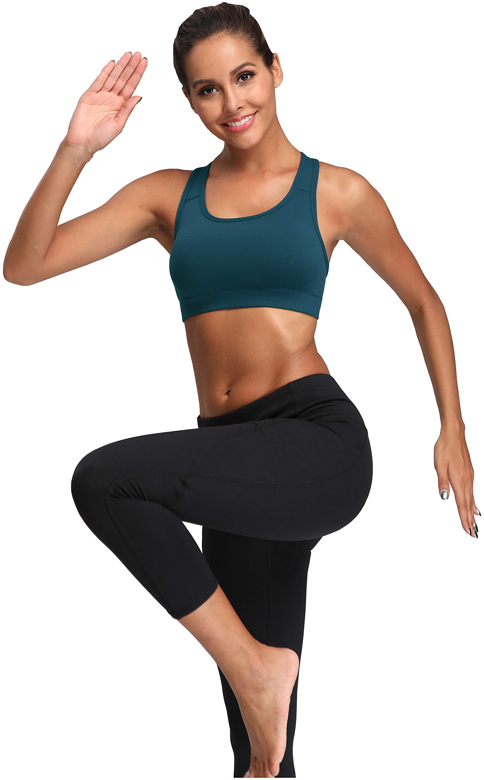 Oalka Women's Racerback Sports Bra - High Support Workout Running Yoga Bras for Active Women | Perfect for Gym, Fitness Training & Outdoor Activities