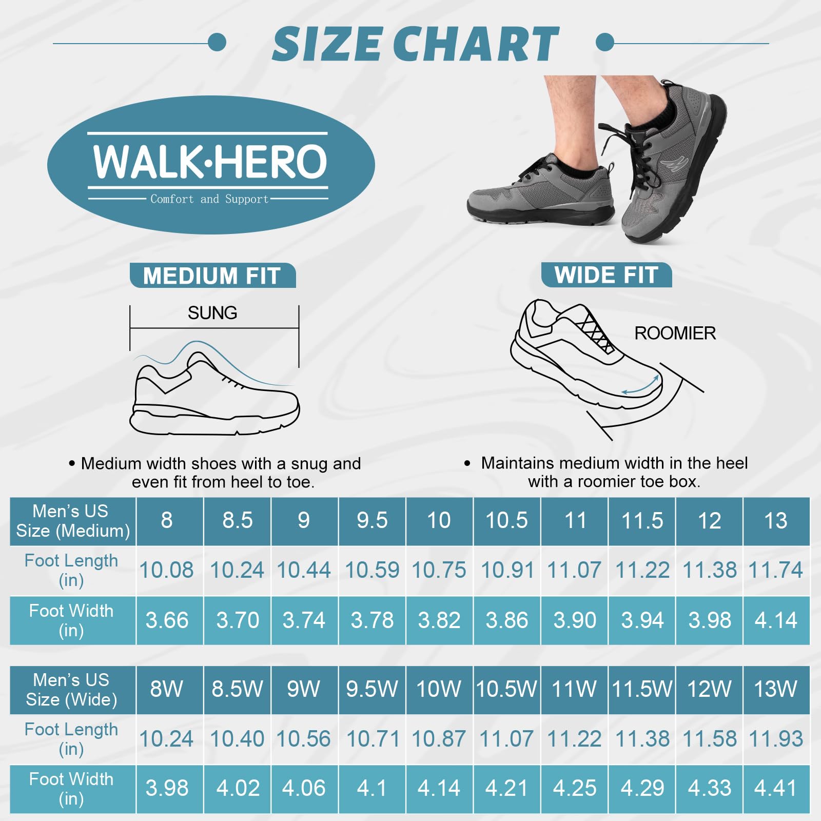 **Men's Arch Support Walking Shoes - Orthopedic Sneakers for Plantar Fasciitis & Flat Feet Relief - Breathable Non-Slip Comfortable Shoes for Daily Walking, Running & Workouts**