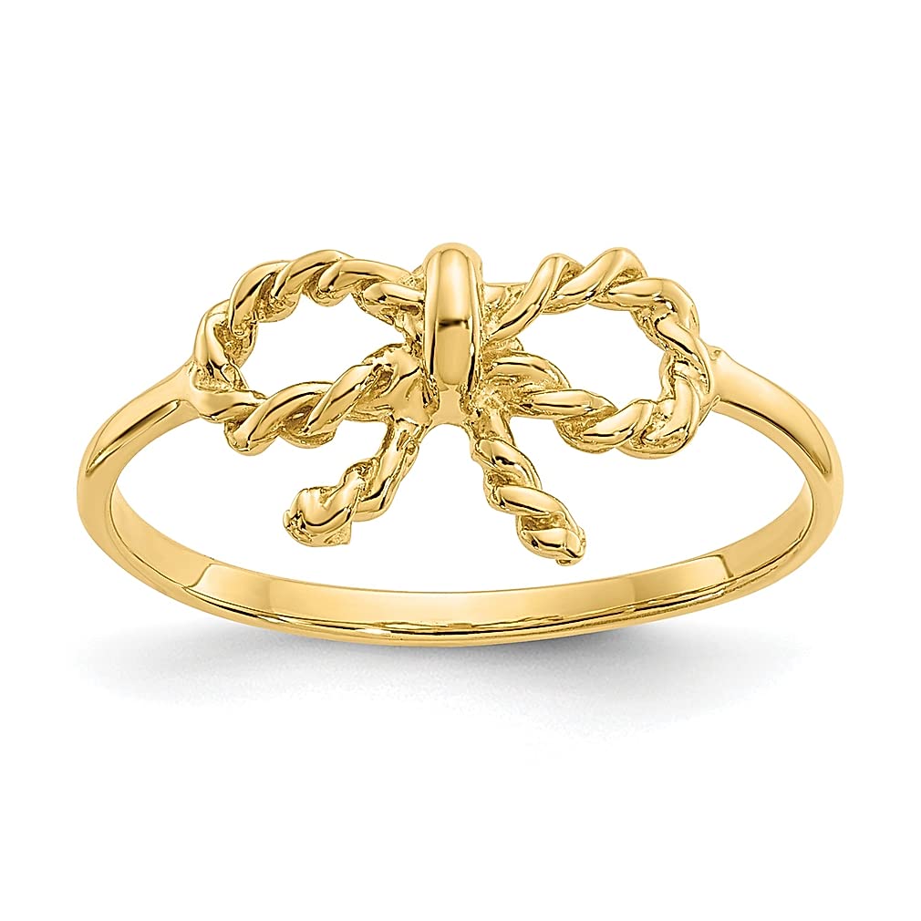14K Yellow Gold Bow Ring for Women - Elegant Fine Jewelry Gift for Her - Perfect for Birthdays, Anniversaries & Special Occasions