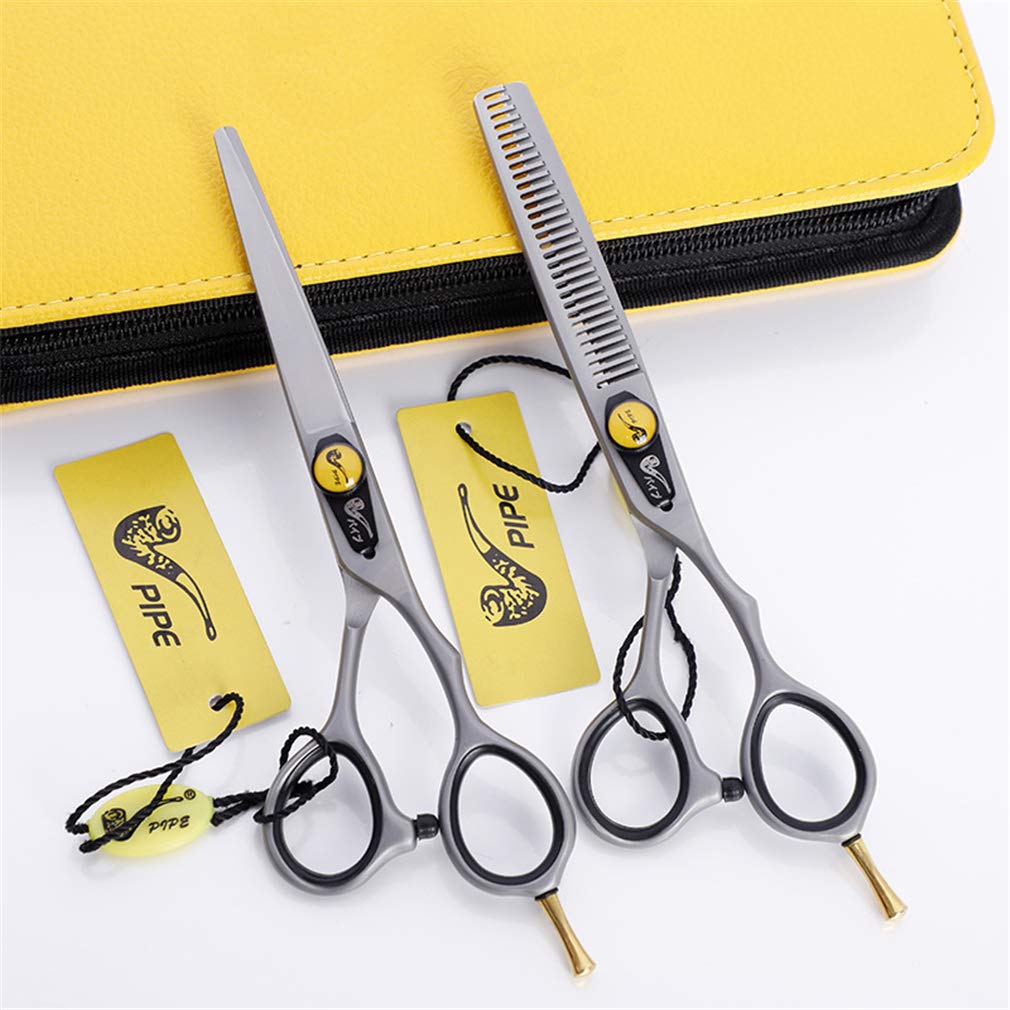 Professional 6.0 Inch Barber Hair Cutting Scissors Set - Straight & Thinning Shears with Adjustable Screw for Salon, Barbershop & Home Use - Perfect for Precision Haircuts, Styling & Trimming