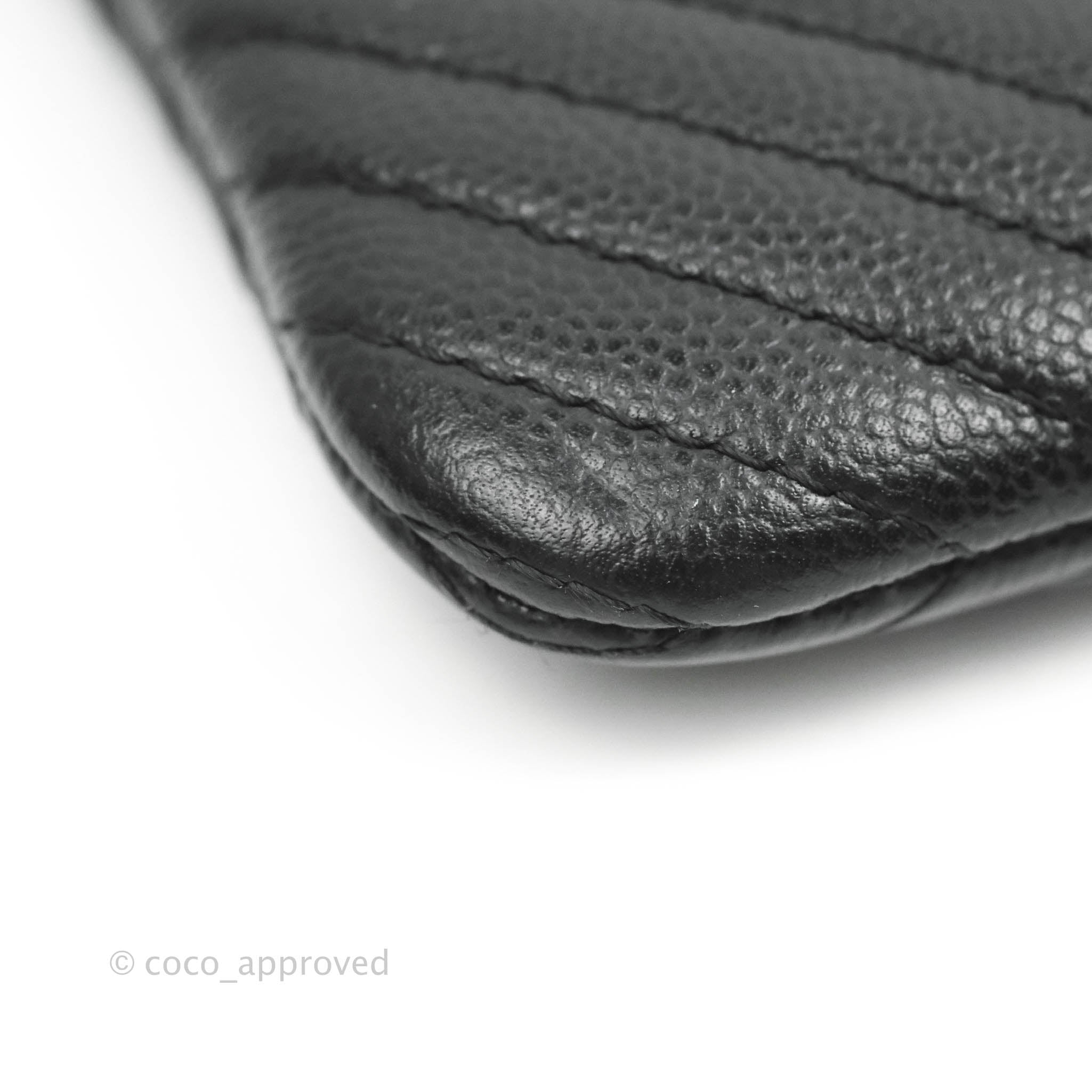 Chanel Chevron Mini O Case Black Caviar Leather with Silver Hardware - Luxury Crossbody Bag for Women, Perfect for Evening Out & Special Occasions