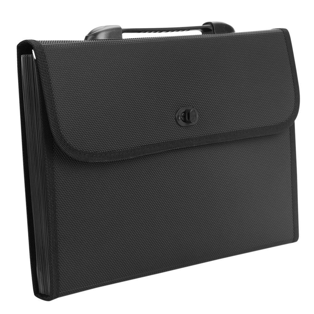13-Pocket Accordion File Folder - A4 Letter Size Expanding Document Organizer with Handle & Label - Waterproof Plastic File Holder for Office, School, Home & Travel Organization