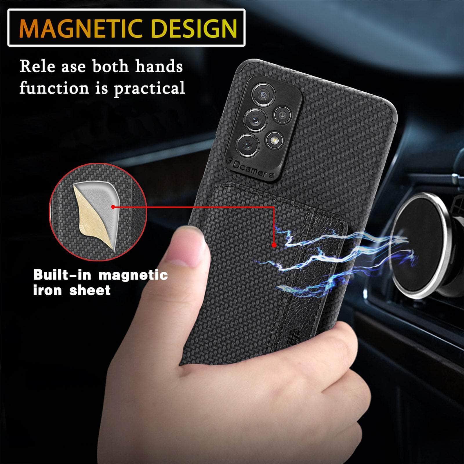 Magnetic Wallet Case for Samsung Galaxy A14 - Slim RFID Blocking Card Holder Cover with Kickstand | Perfect for Travel, Work & Everyday Use