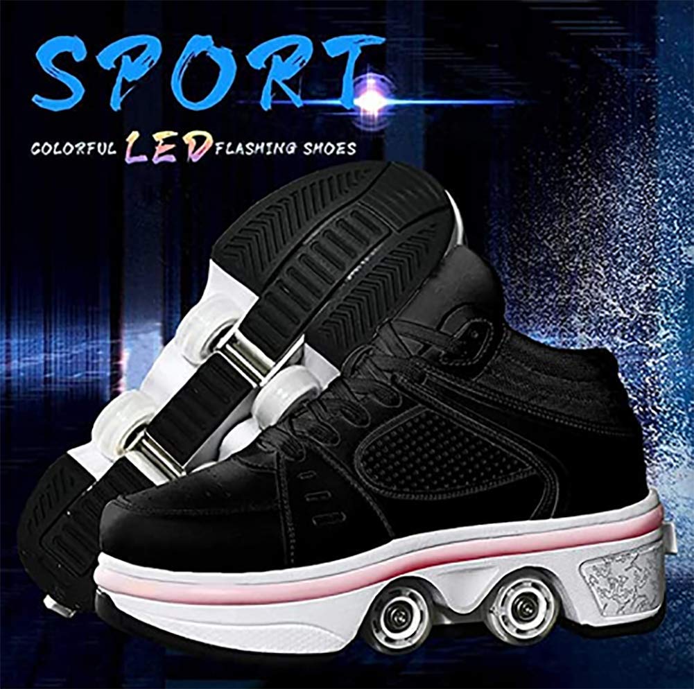 Women's Double-Row Quad Roller Skates - Detachable Wheel Shoes for Girls & Boys | Unisex Skating Shoes for Outdoor Fun, Fitness & Roller Rinks
