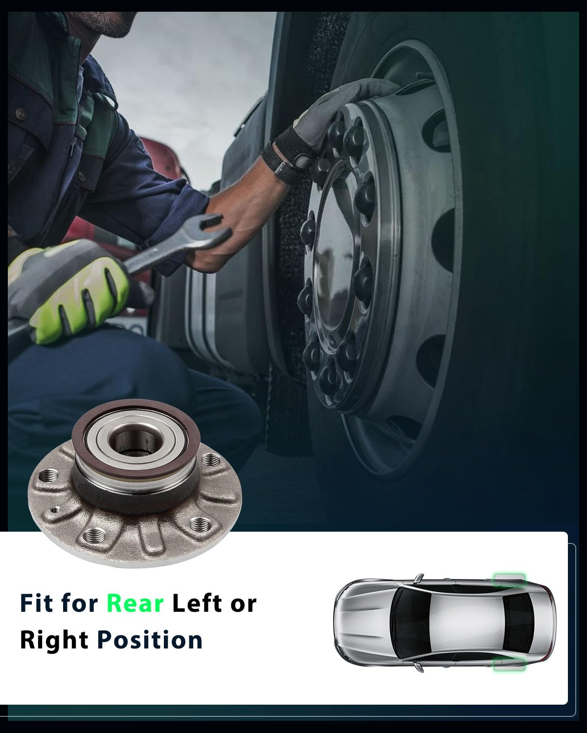 SCITOO Rear Wheel Bearing Hub 512336 with ABS Sensor - Fits VW Golf, Jetta, Eos, GTI, Rabbit - for Smooth & Safe Driving