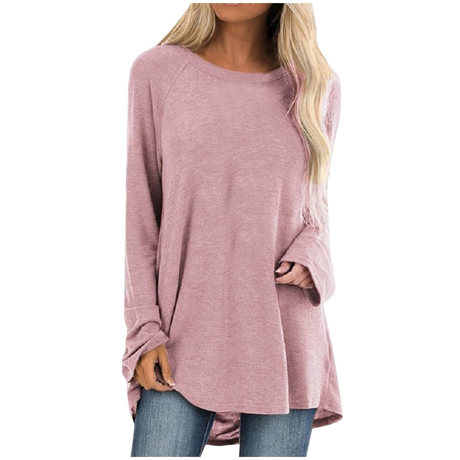 Bidobibo Women's Plus Size Long Sleeve Christmas Graphic T-Shirt - Crewneck Sweatshirt Top for Casual Wear, Holiday Outfits & Pairing with Leggings | Festive Winter Fashion, Gift Ideas & Christmas Party Apparel