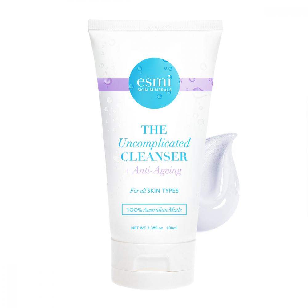 Esmi The Uncomplicated Cleanser Plus Anti-Aging Facial Wash 100ml - Gentle Daily Cleanser for All Skin Types, Hydrating & Anti-Wrinkle Skincare Routine