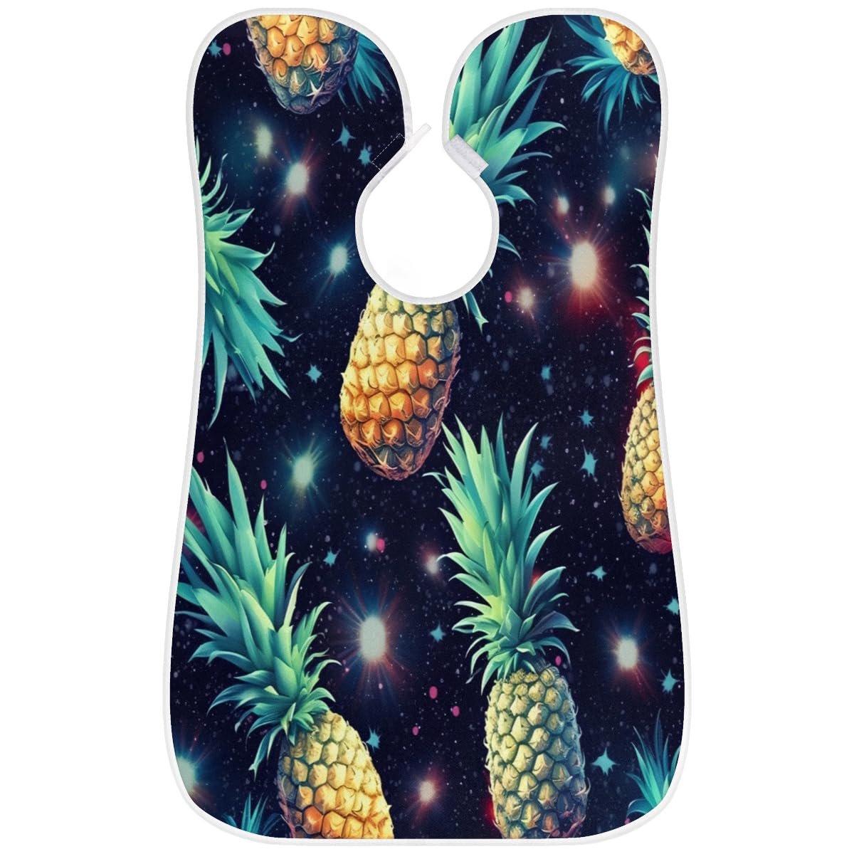 Space Pineapple Print Beard Bib for Men - Waterproof Shaving Apron, Hair Dye Cape & Barber Accessories - Perfect for Home Grooming, Salon Use & DIY Haircuts - Great Gift for Barbers & Beard Enthusiasts