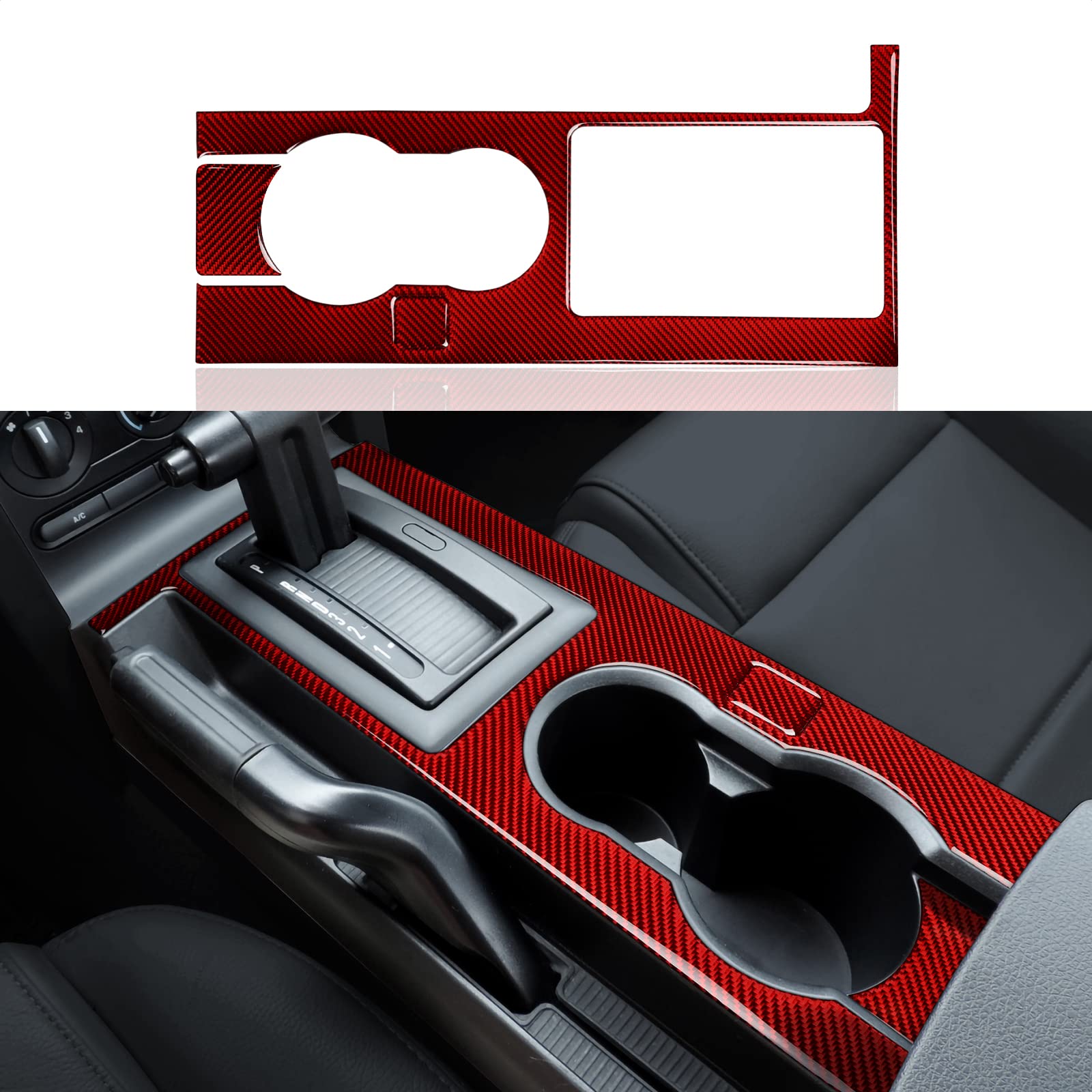 Carbon Fiber Shift Panel Sticker for Ford Mustang GT & Shelby (2005-2009) - Interior Gear Box Decoration Accessories - Upgrade Your Muscle Car's Dashboard Style