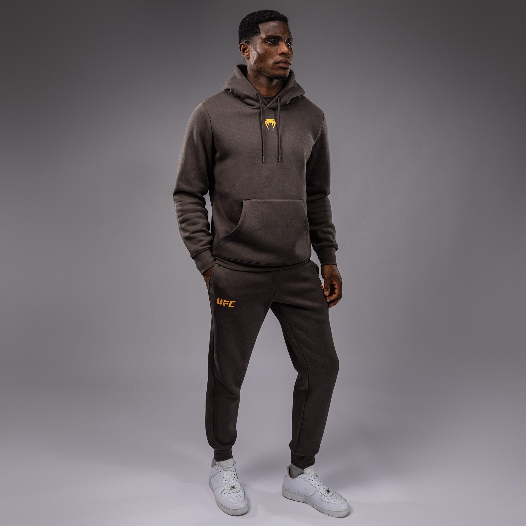 Venum UFC Fusion Fight Week Men's Pullover Hoodie - Solid Earthen Brown | MMA Training & Casual Streetwear
