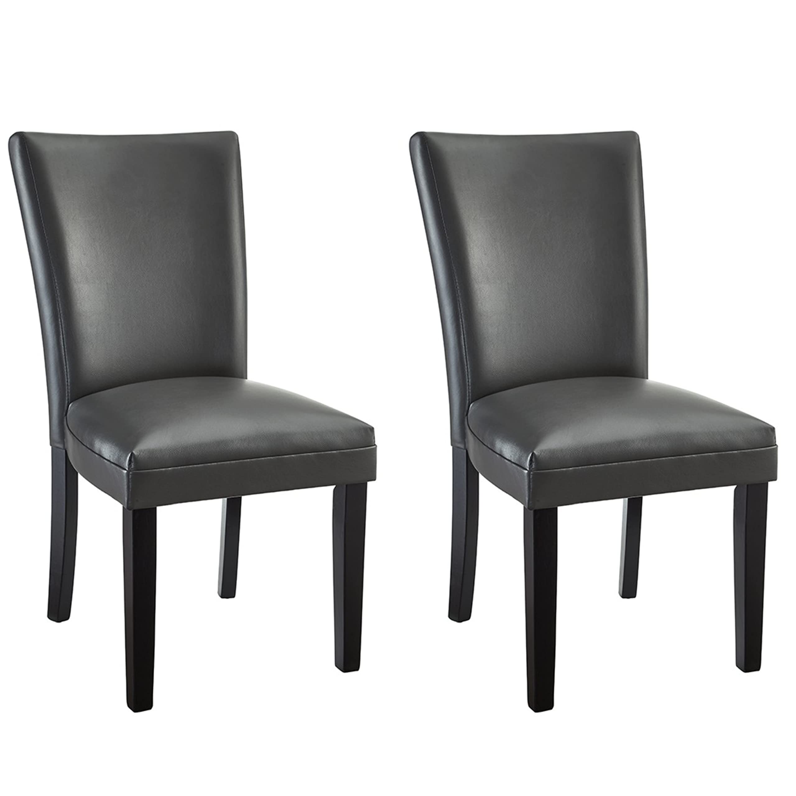 Breathable Grey Leather Dining Chairs - Reception, Kitchen & Living Room Furniture Set for Home, Restaurant & Office Use