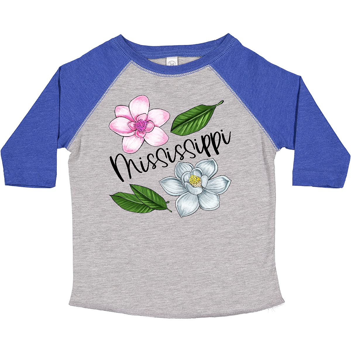 Inktastic Mississippi Magnolia Flowers and Leaves Toddler T-Shirt - Soft Cotton Kids Tee for Boys & Girls - Perfect for Playdates, Daycare & Family Photos