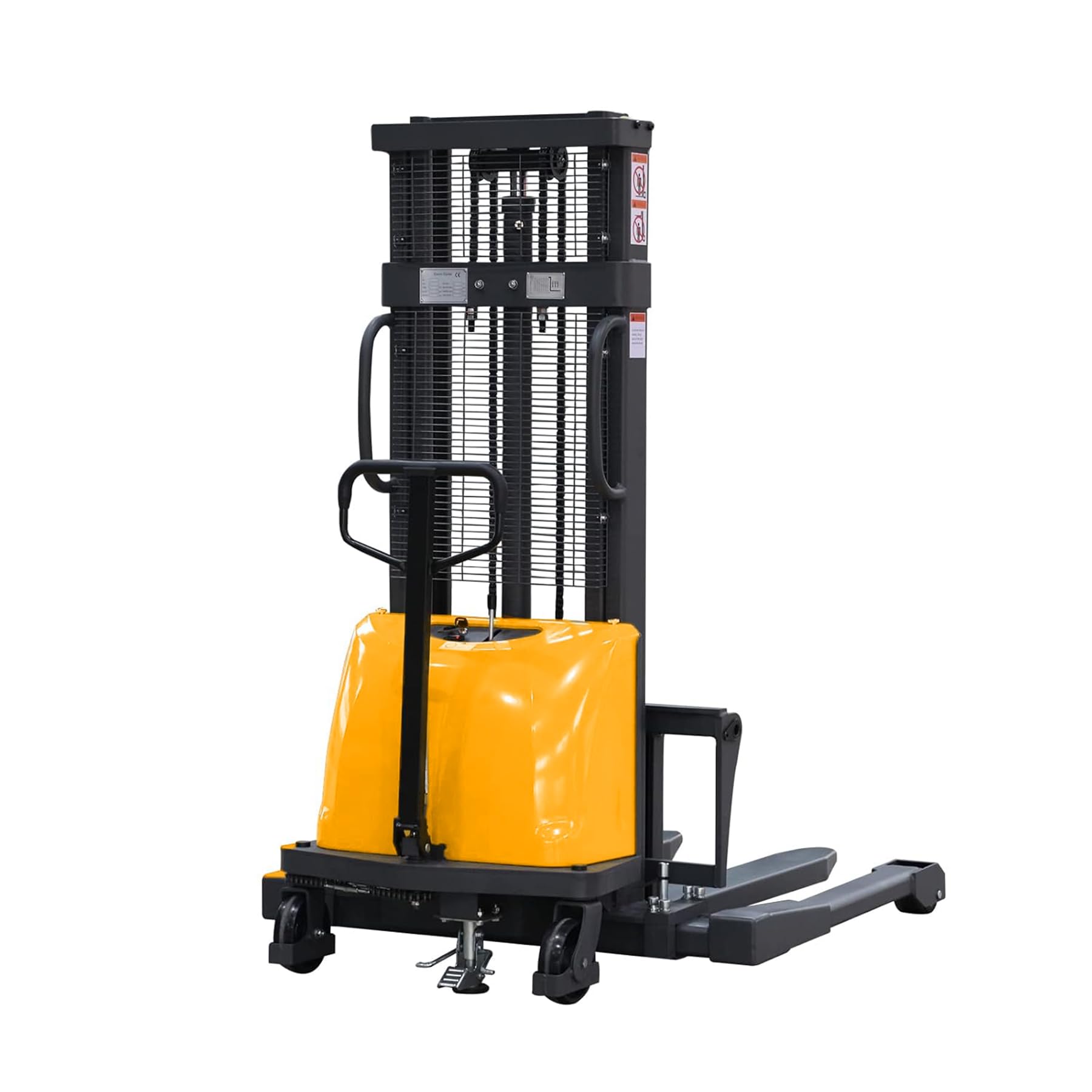 Tory Carrier Semi-Electric Pallet Stacker - 3300 lbs Capacity Straddle Leg Forklift | 98