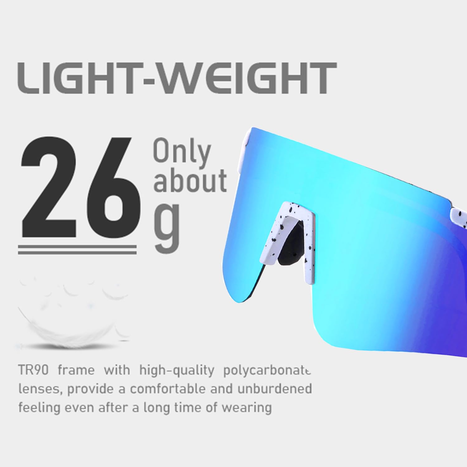 Polarized Sports Sunglasses for Men & Women - UV400 Protection TR90 Frame Baseball Running Cycling Glasses - Perfect for Outdoor Activities, Driving, Fishing and Beach