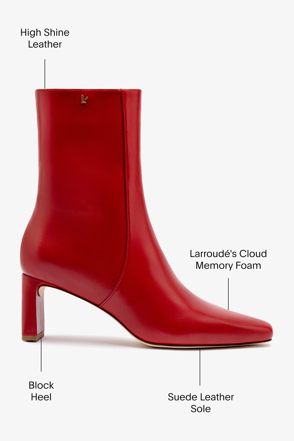 Alexis Bootie - Women's Blood Red Leather Ankle Boots for Fashion, Party & Night Out