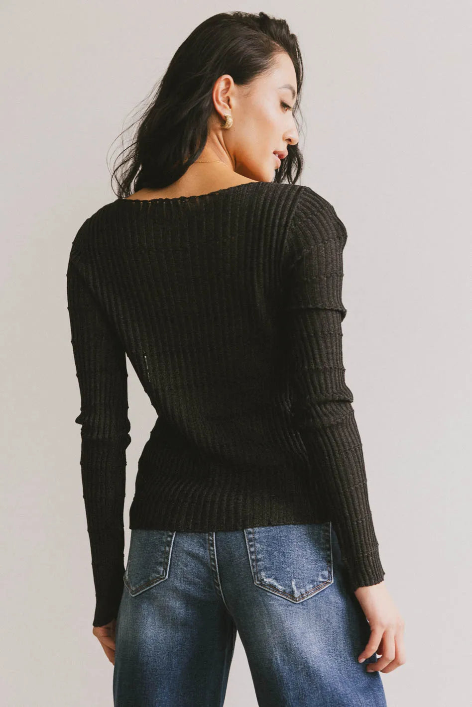 Gemma Sheer Ribbed Top in Black - Women's Sexy Sleeveless Stretch Knit Shirt for Night Out, Party & Date Night - FINAL SALE