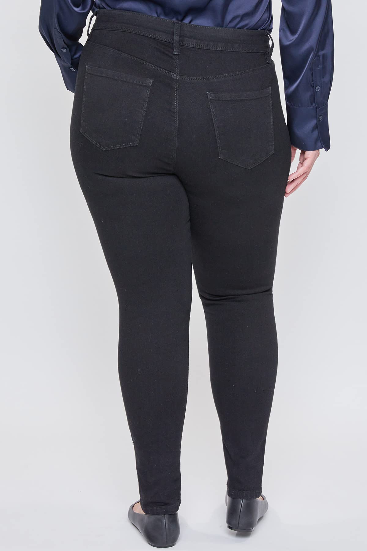 Royalty For Me Women's Plus Size Essential High Rise Skinny Jeans - Stretchy Comfort Denim Pants for Work, Casual & Everyday Wear
