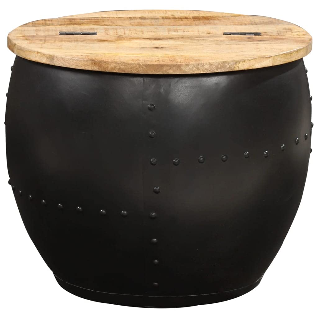 CHARMMA 20.9 Inch Round Coffee Table - Solid Mango Wood, Modern Living Room Furniture for Small Spaces - Perfect for Apartments, Dorms & Cozy Home Decor
