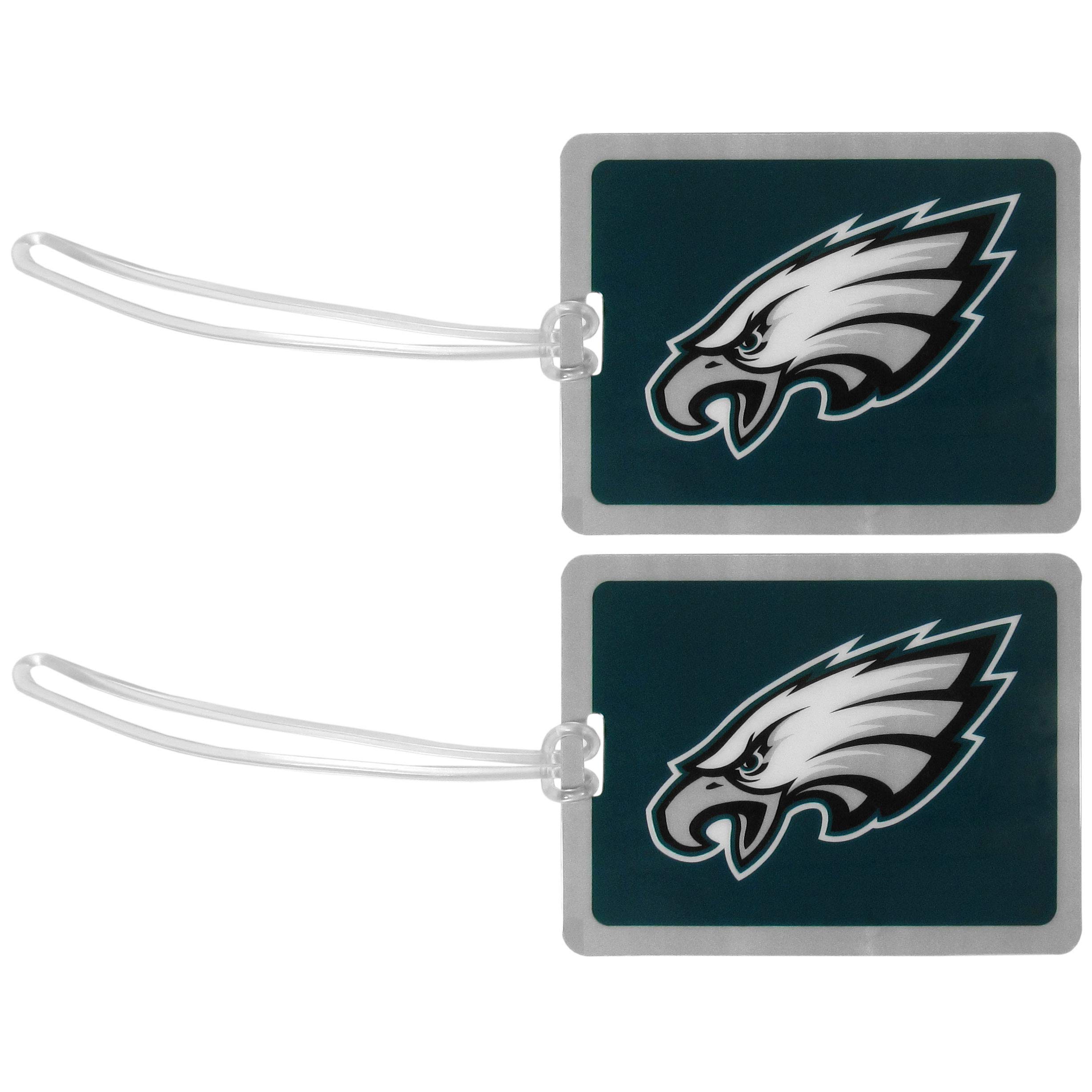 Philadelphia Eagles NFL Vinyl Luggage Tags (2-Pack) - Durable Blue Team Logo Travel Accessories - Perfect for Game Day Trips & Eagles Fan Travel Gear