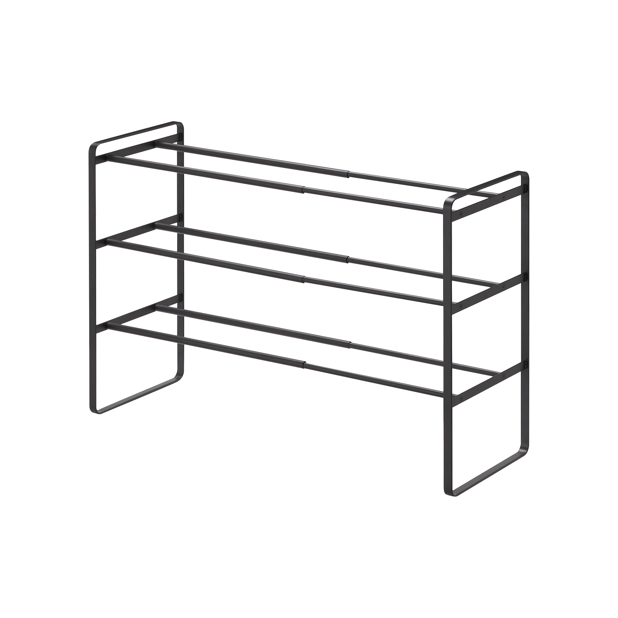 3-Tier Expandable Shoe Rack - 18 Inch Height Steel Organizer for Entryway, Closet & Bedroom Storage - Space Saving Shoe Shelf for Sneakers, Boots & Sandals