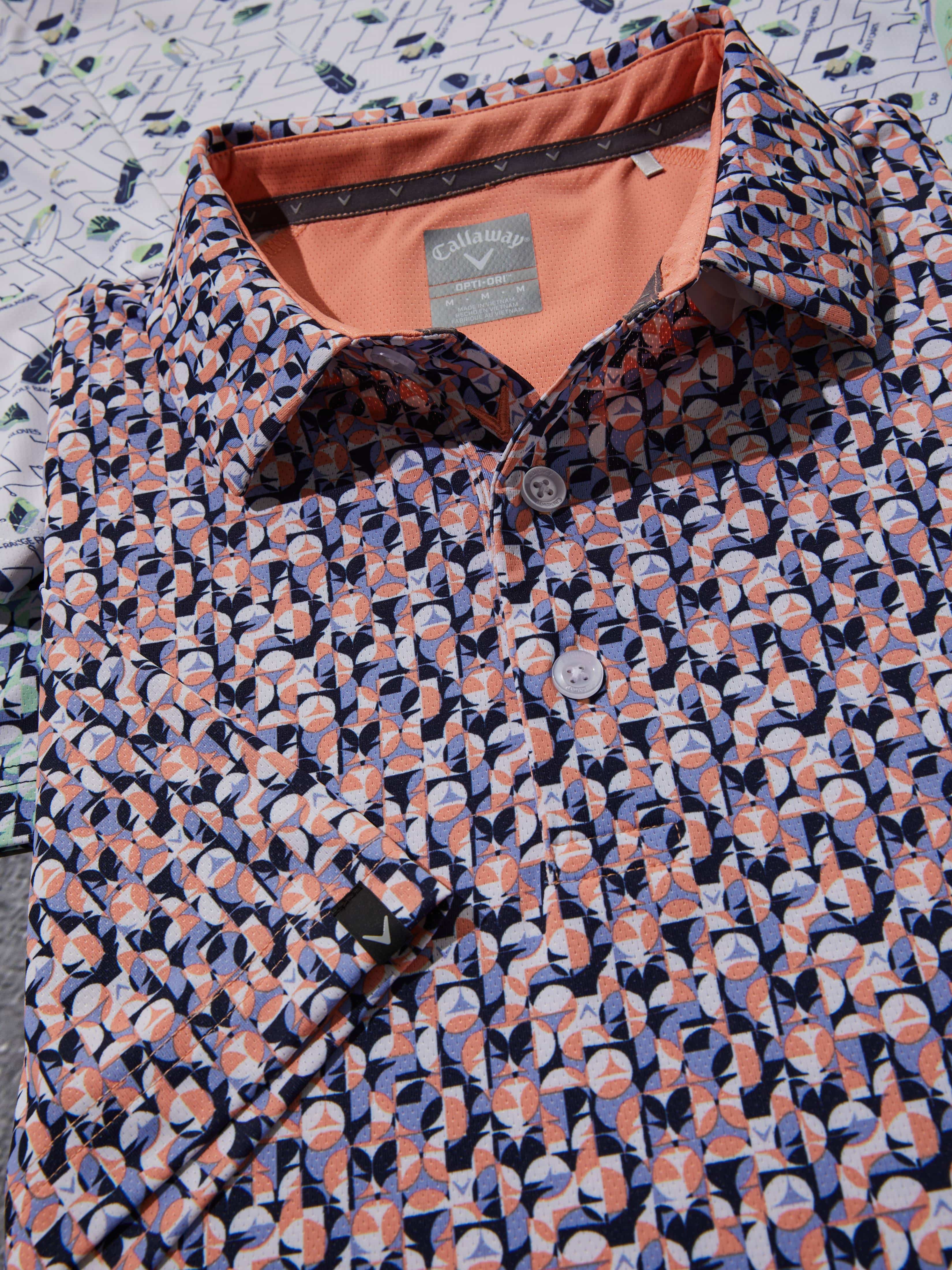 Men's Abstract Golf Ball Print Polo Shirt - Breathable & Stylish Golf Apparel for Casual & Sporty Outings