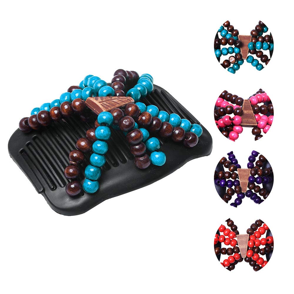 3 Pack Wooden Beaded Hair Combs - Double Sided Magic Hair Clips & Bun Makers for Women (Random Colors) | Perfect for Updos, Ponytails & Everyday Styling