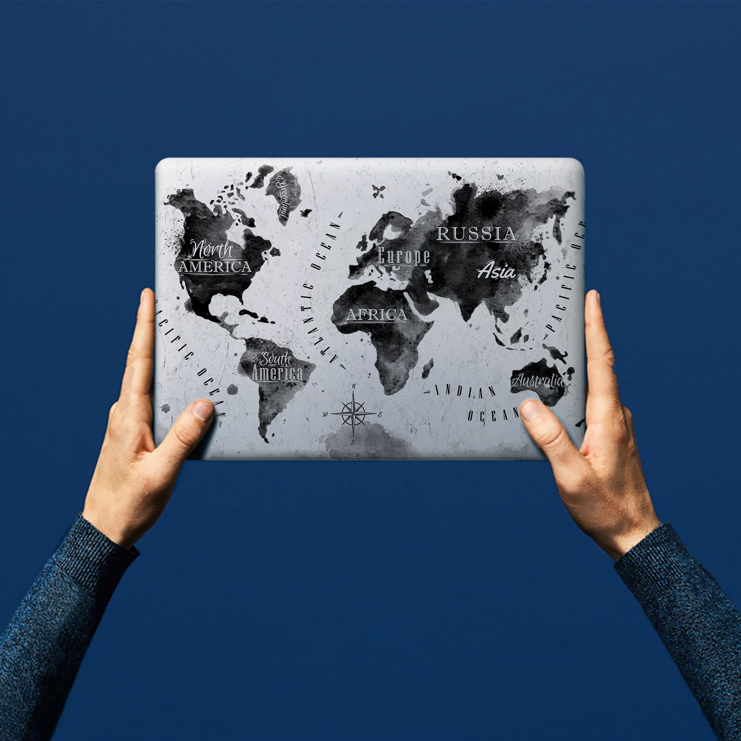 Premium World Map Design Surface Laptop Case - Durable Protective Cover for Microsoft Surface Laptop (1-5) | Perfect for Travel, Office & School Use