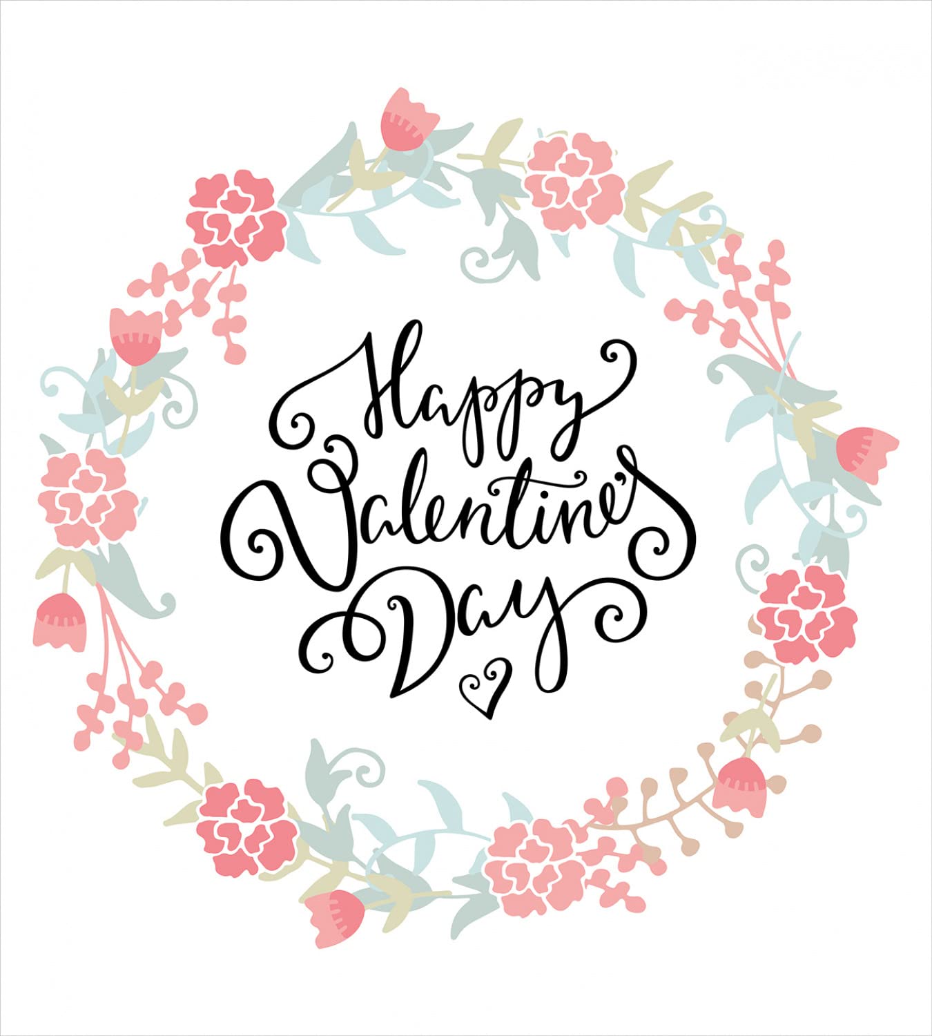 Ambesonne Valentine's Day Duvet Cover Set - Floral Roses Tulips Hearts Design, 2-Pack Twin Size Bedding Set with 2 Duvet Covers & 2 Pillowcases, White & Black - Perfect for Romantic Bedrooms, Guest Rooms & Valentine's Day Gifts