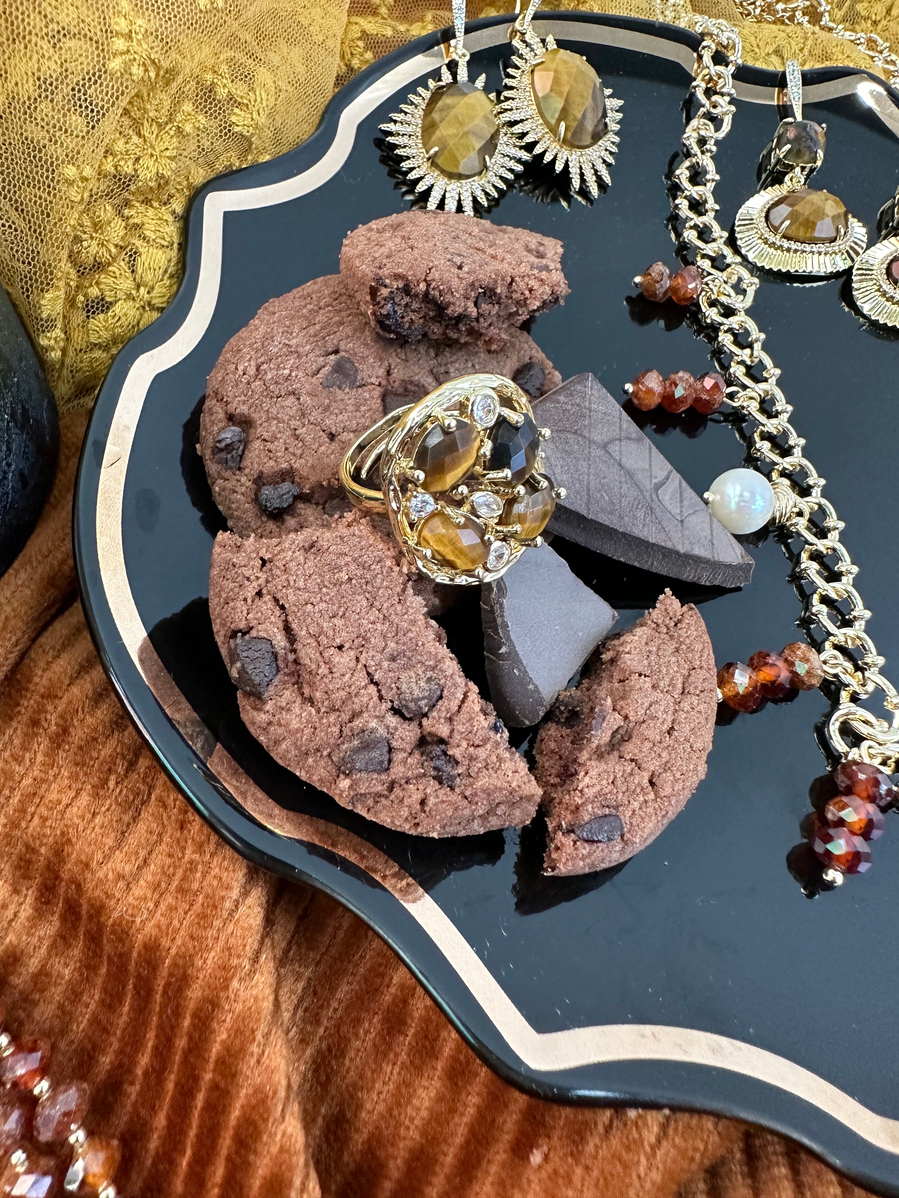 Tiger Eye Statement Ring KR005 - Natural Stone Jewelry for Women, Elegant & Unique Fashion Accessory - Perfect for Parties, Weddings & Everyday Wear