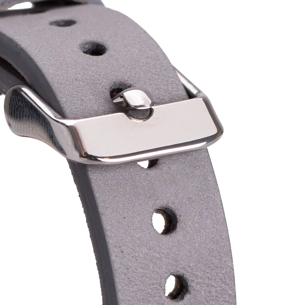 Slim Gray Leather Apple Watch Band with Silver Rivet - Stylish & Durable Replacement Strap for Workouts, Office & Everyday Wear