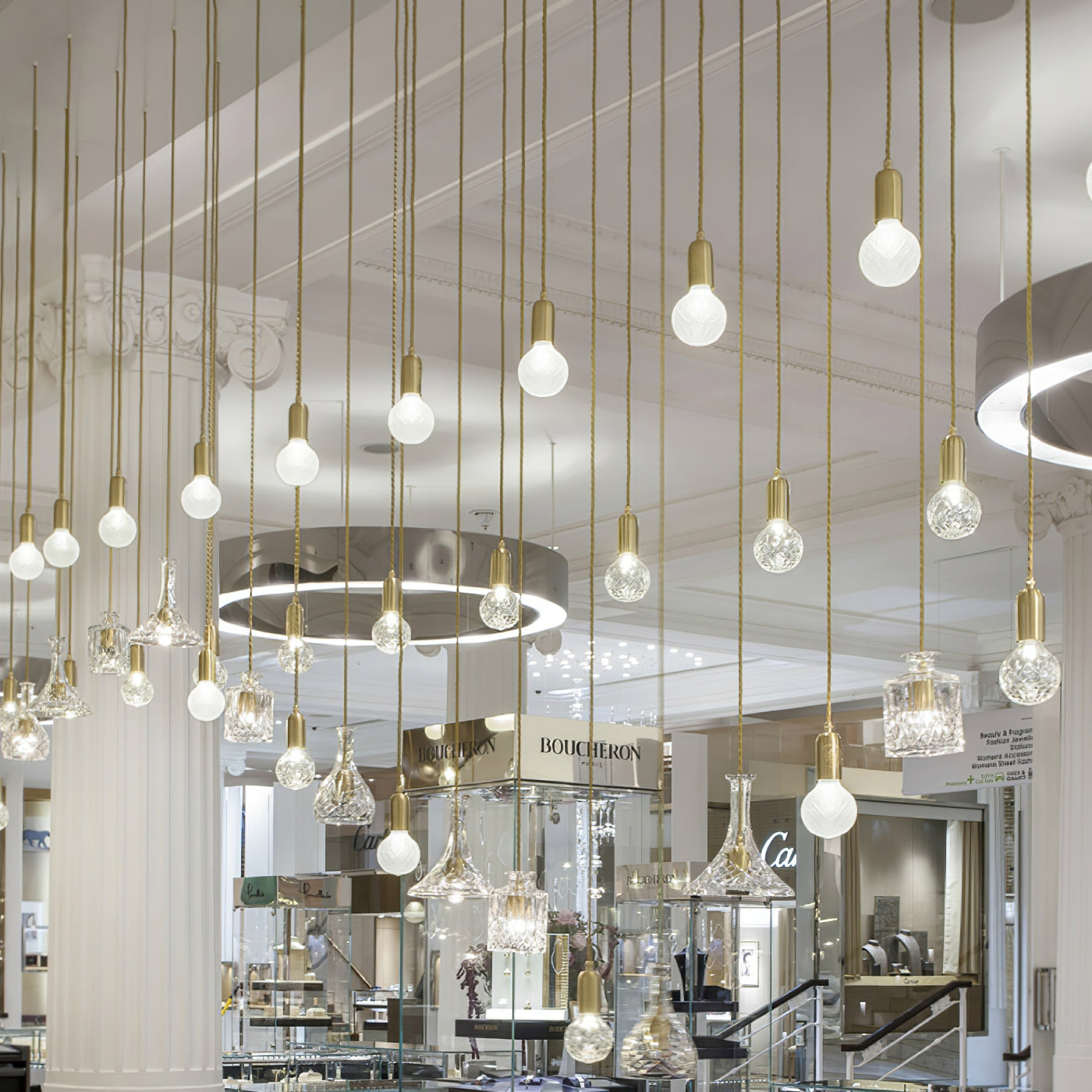 Crystal Bulb Pendant Light - Elegant Glass Ceiling Lighting Fixture for Dining Room, Kitchen Island & Bedroom Decor