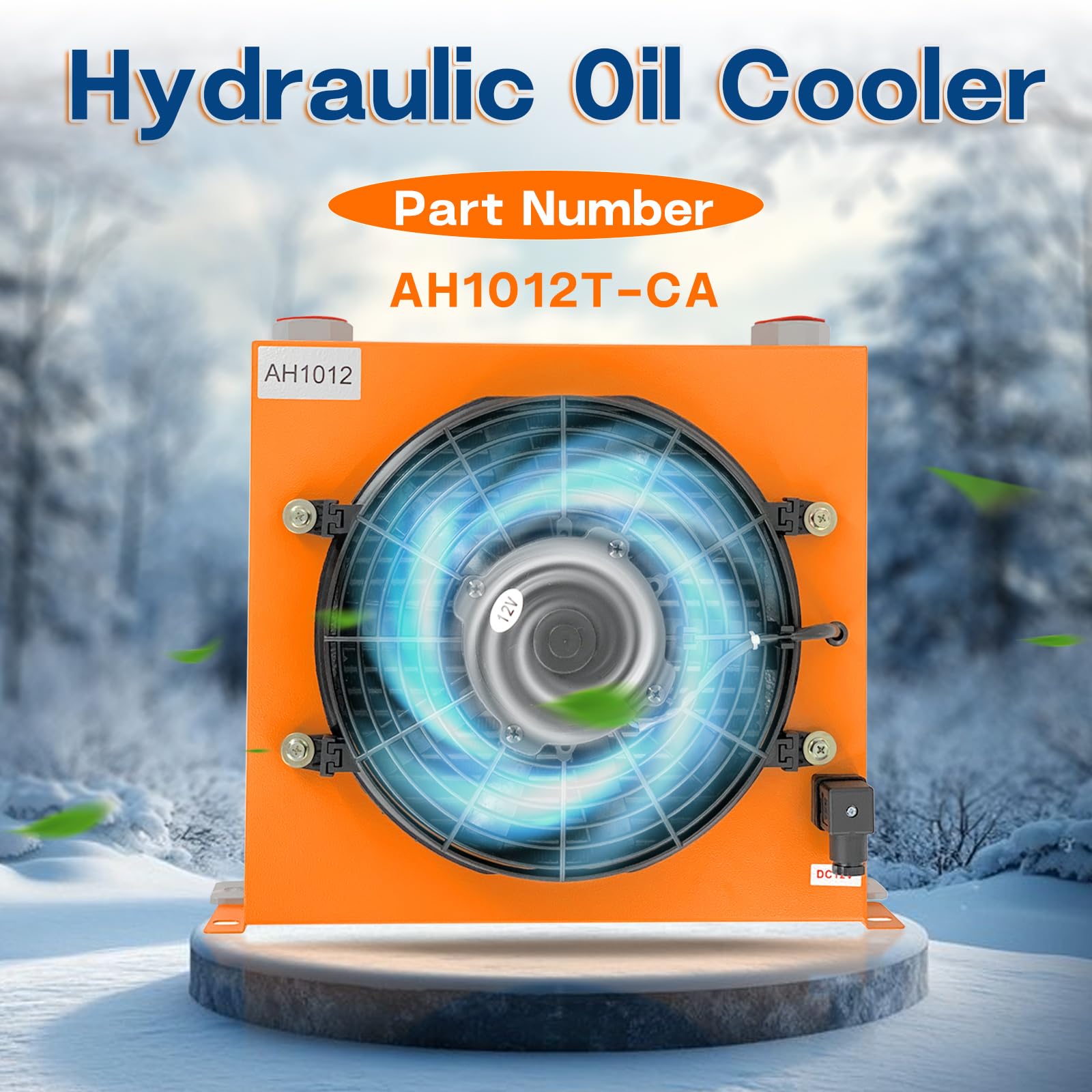 AH1012T-CA Hydraulic Oil Cooler - 120W Air Cooled Radiator, 12VDC, 100L/min Flow Rate with Precision Welding & High-Efficiency Fan - Ideal for Industrial Machinery, Construction Equipment & Automotive Cooling Systems