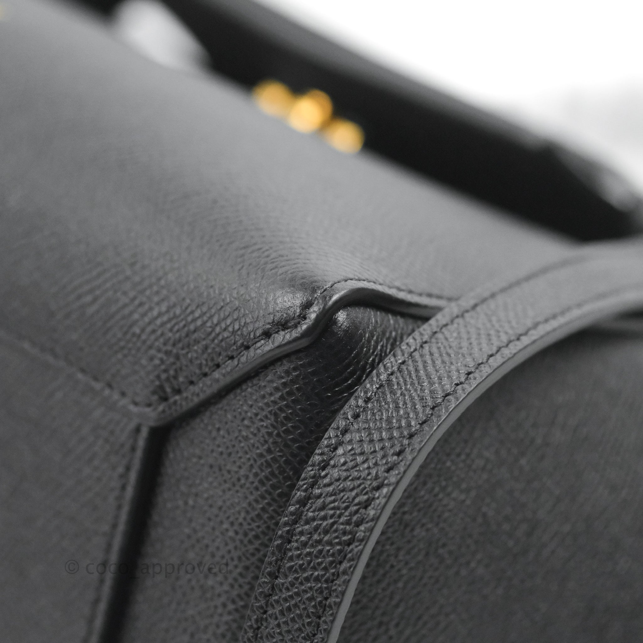 Celine Micro Belt Bag in Dark Grey Grained Calfskin with Gold Hardware - Luxury Crossbody Bag for Women, Perfect for Work, Travel & Everyday Use
