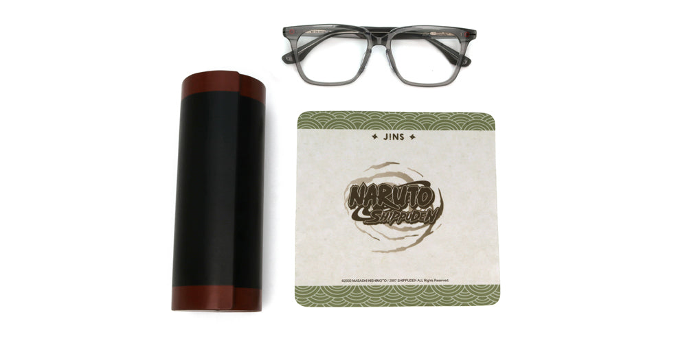 JINS x NARUTO Itachi Uchiha Eyeglasses Frame - Gray Anime Cosplay Accessory for Naruto Fans | Perfect for Cosplay, Halloween, and Anime Conventions