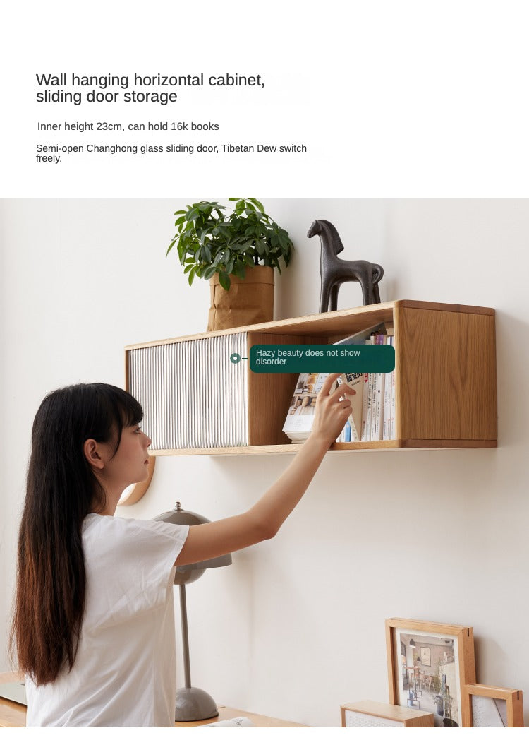 Solid Oak Wood Wall Mounted Floating Desk - Home Office, Study, or Workspace Solution for Small Spaces